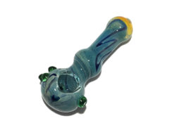Color Changing Silver Fumed Frit Glass Pipe 4.5”
