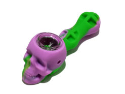 Silicone Skull Pipe Glass Bowl 4.5"